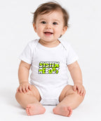 System Reboot Glitch Graphic Tee - Neon Cyberpunk Streetwear - White