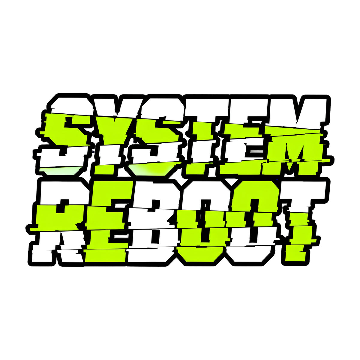 System Reboot Glitch Graphic Tee - Neon Cyberpunk Streetwear
