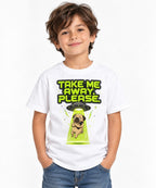 Take Me Away Please UFO Alien Pug Do - White
