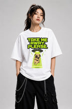 Take Me Away Please UFO Alien Pug Do - White