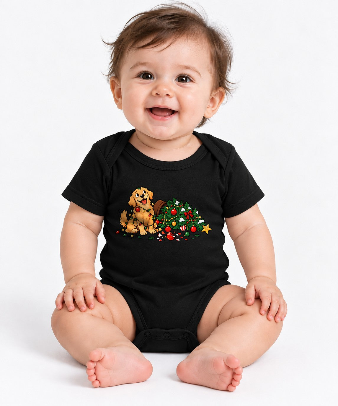 Tangled Christmas Dog - Black