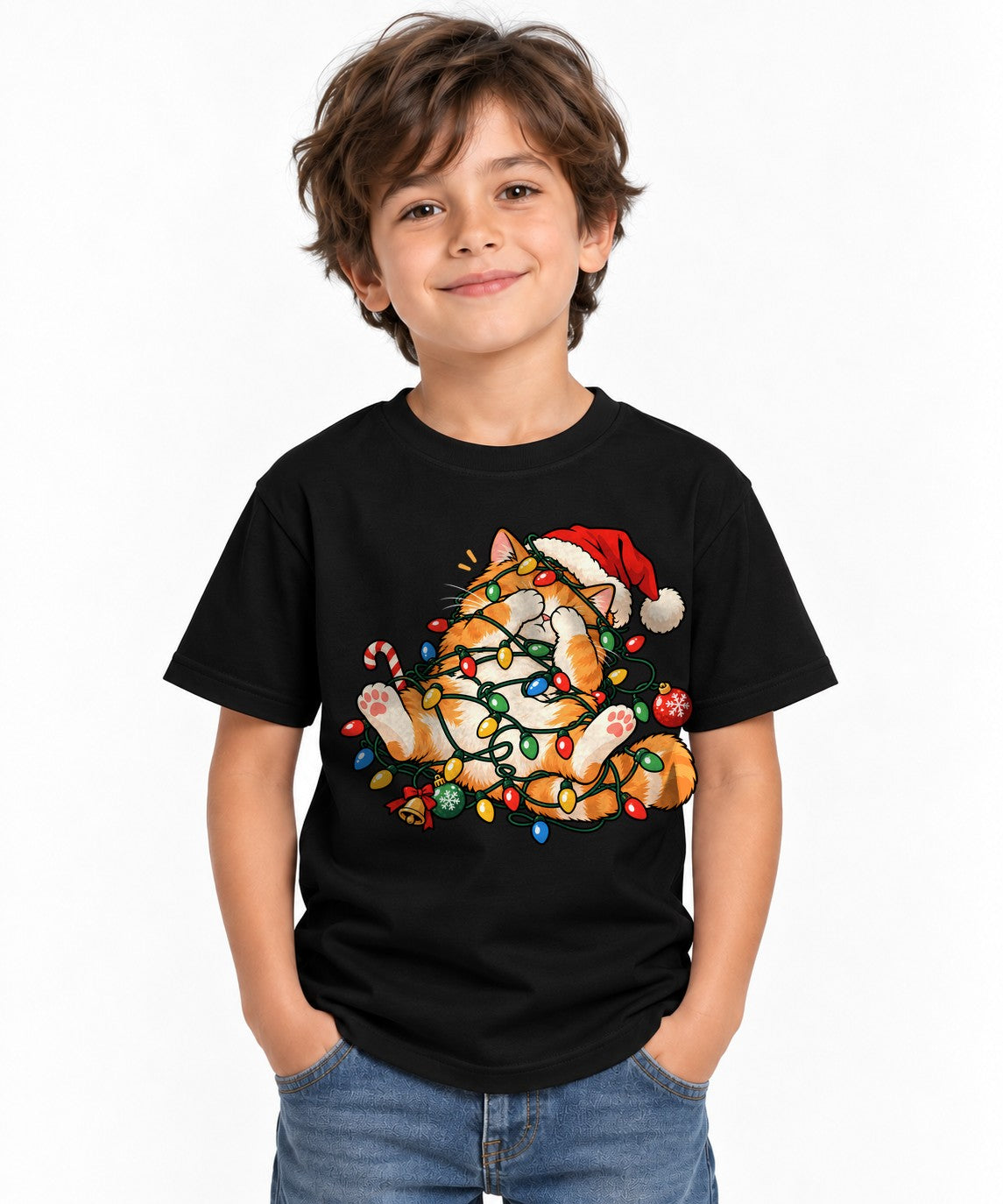 Tangled In Lights Cat - Black