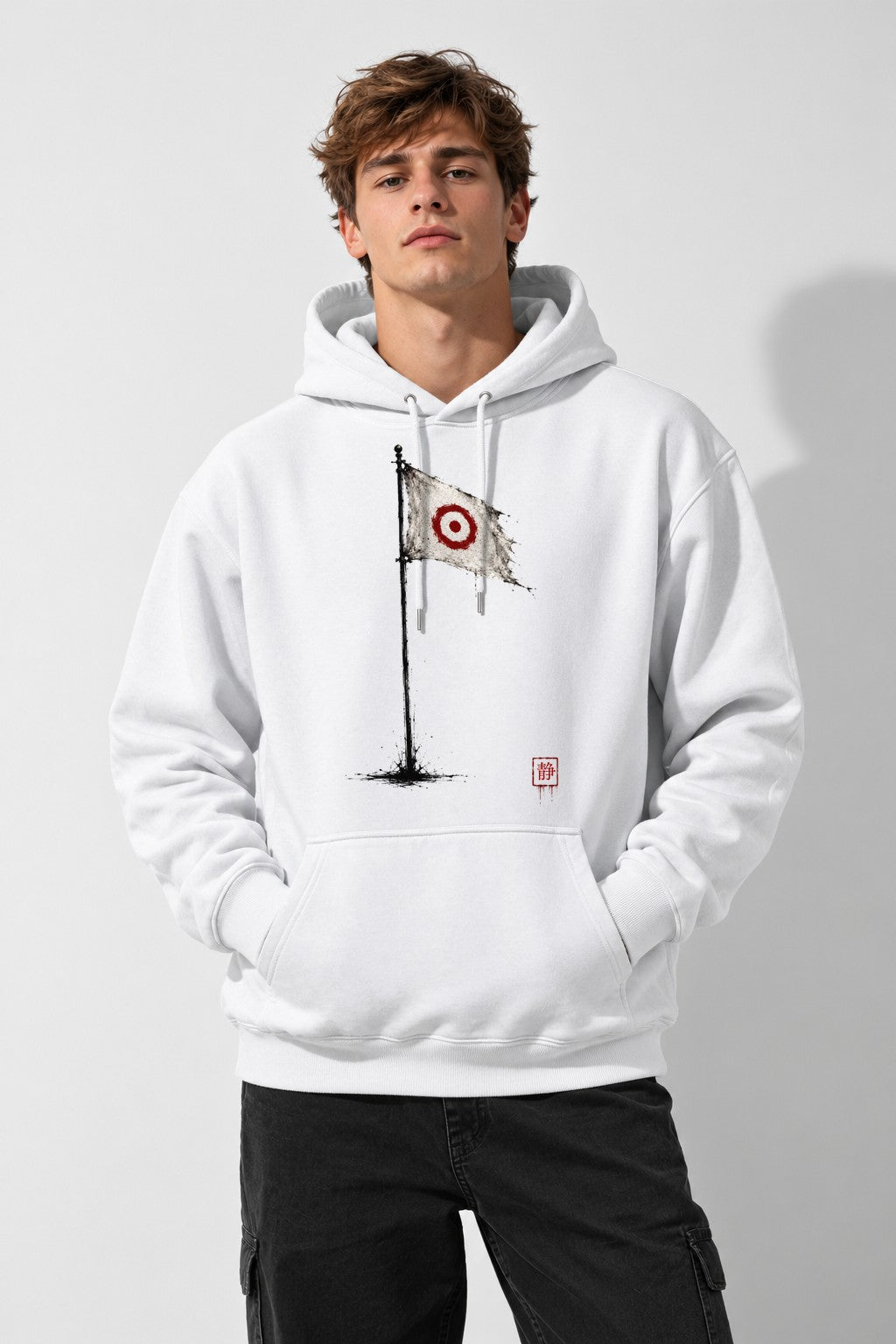 Tattered Target Flag - White