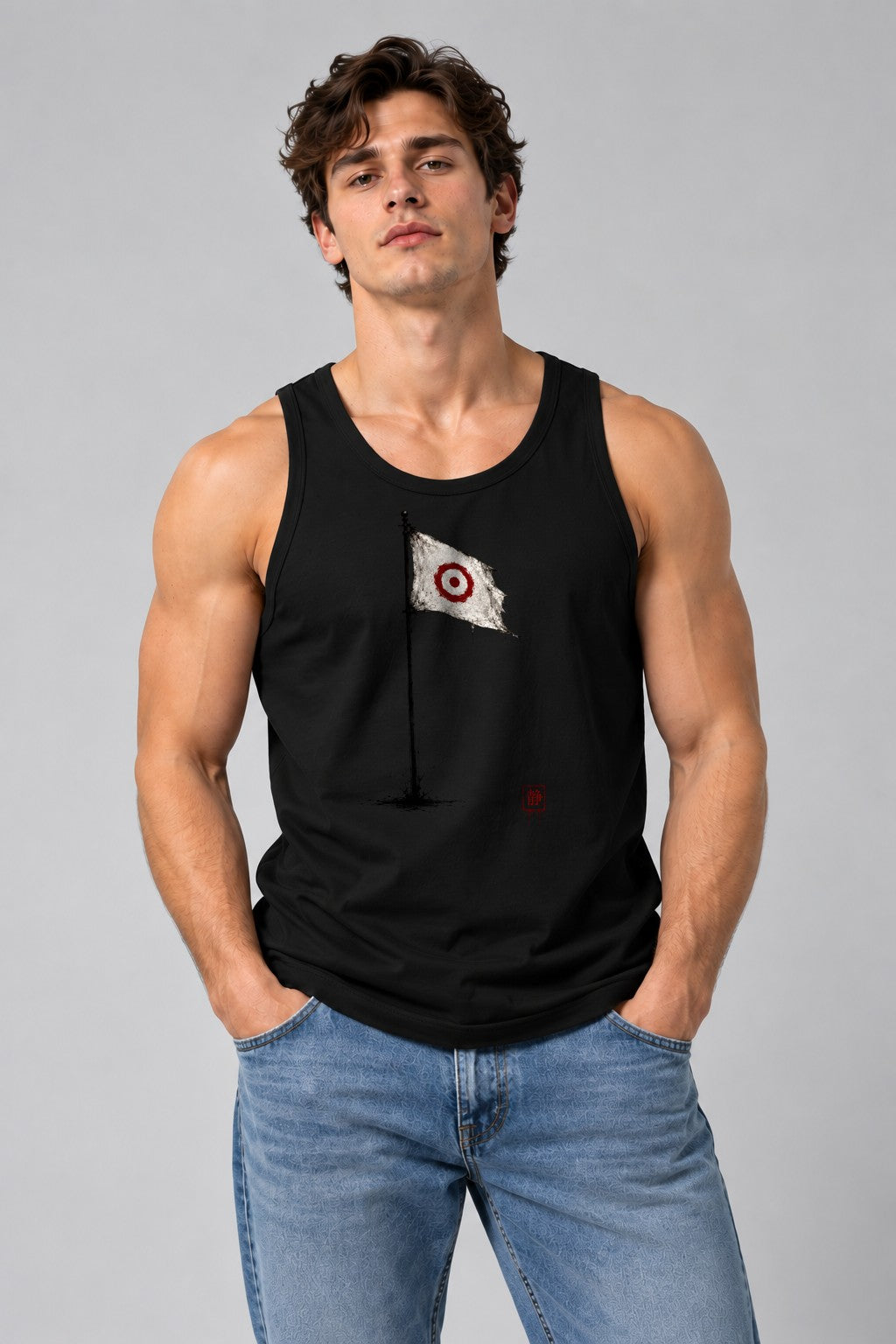Tattered Target Flag - Black
