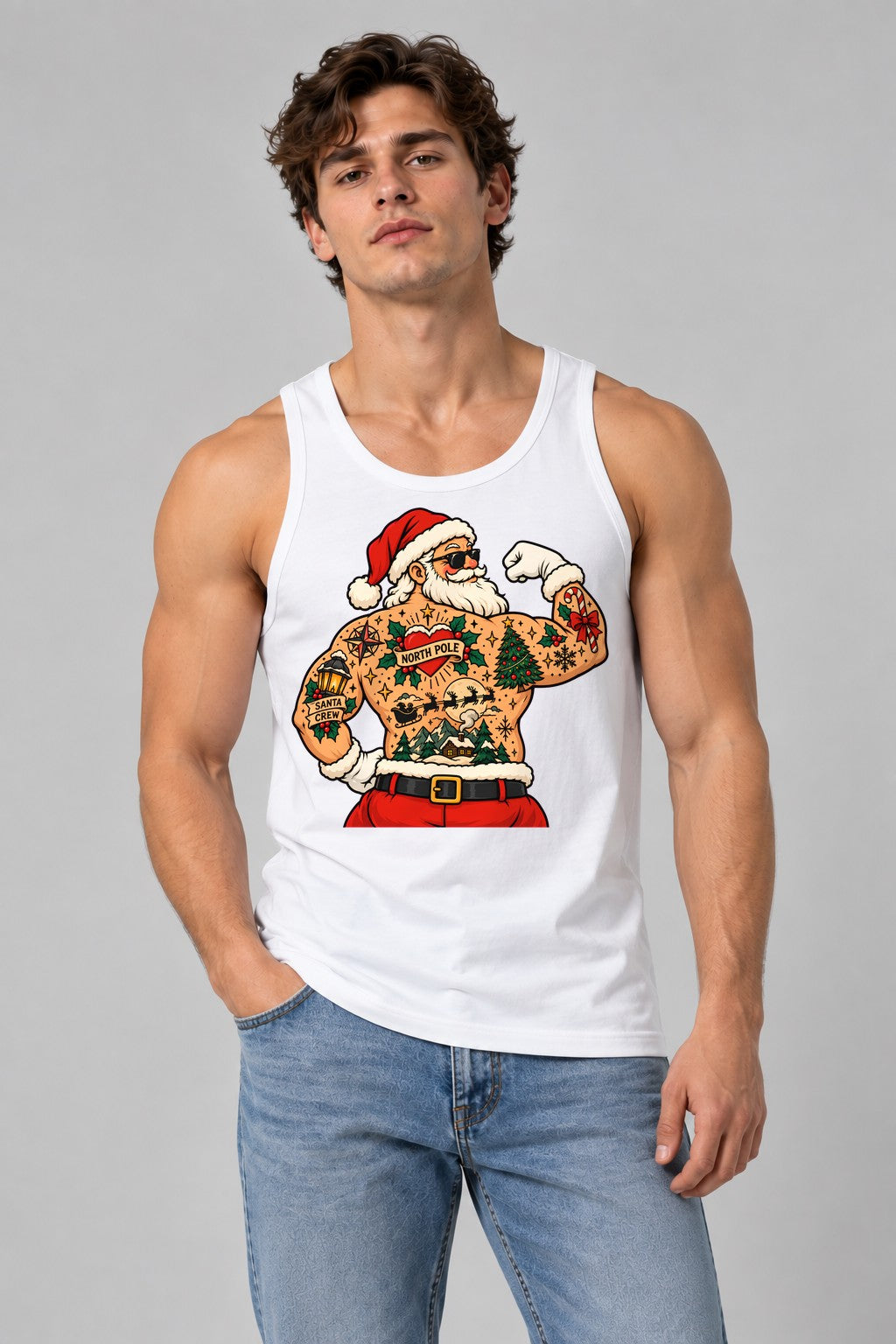 Tattooed Santa - White