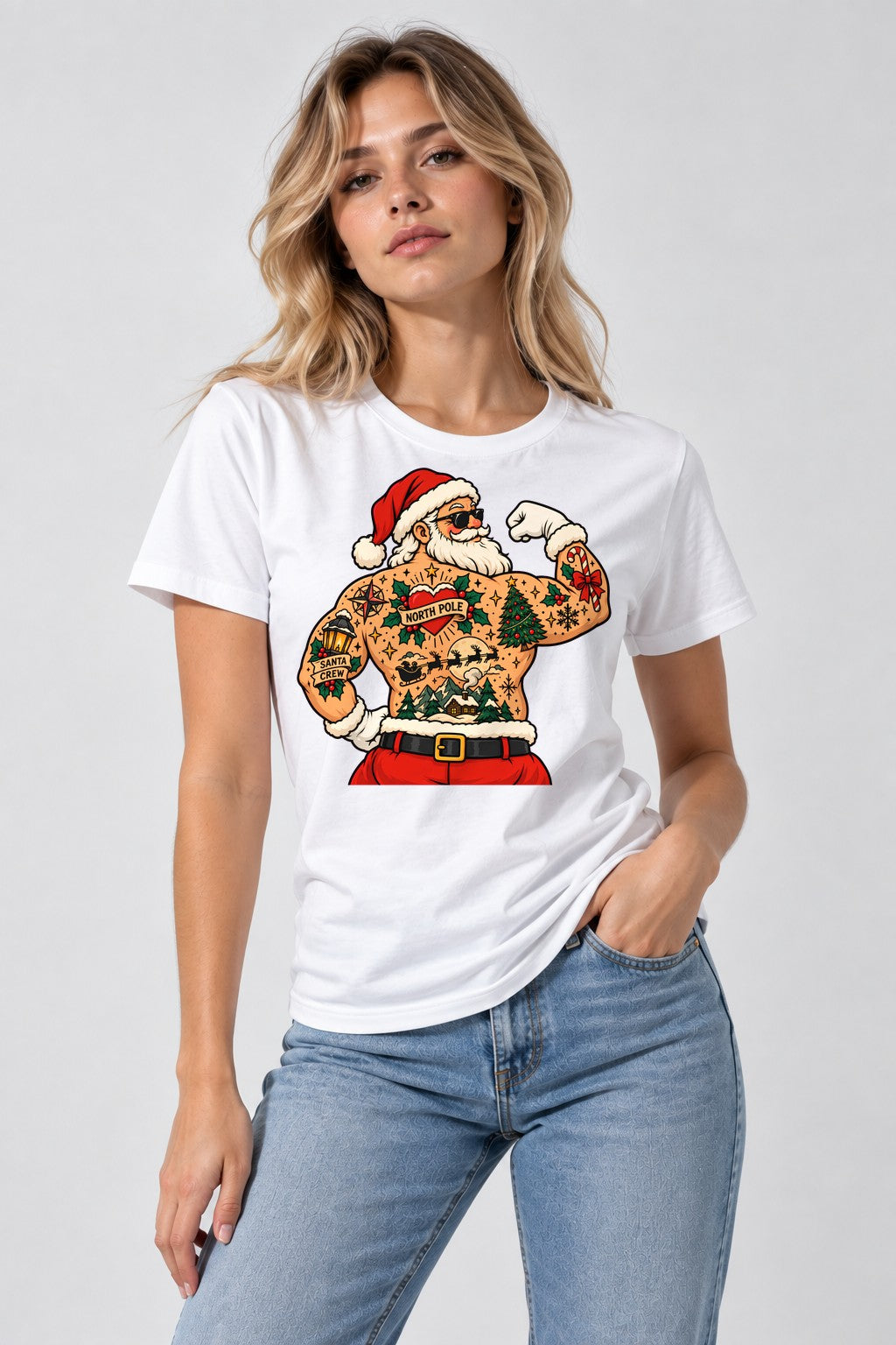 Tattooed Santa - White