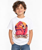 Tea Time Flamingo - White