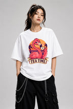 Tea Time Flamingo - White