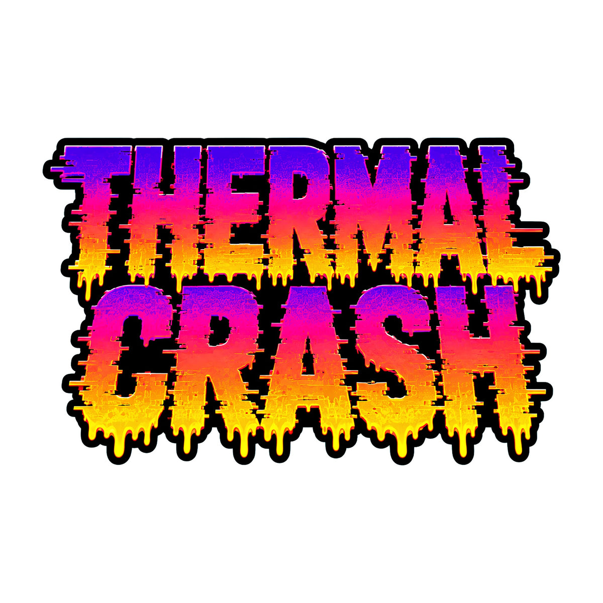 Thermal Crash Graphic Tee - Glitch Vaporwave Distortion Art