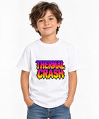 Thermal Crash Graphic Tee - Glitch Vaporwave Distortion Art - White