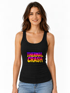 Thermal Crash Graphic Tee - Glitch Vaporwave Distortion Art - Black