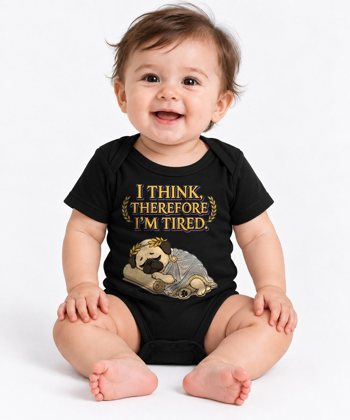 Thinking Tired Philosopher Pug - Black