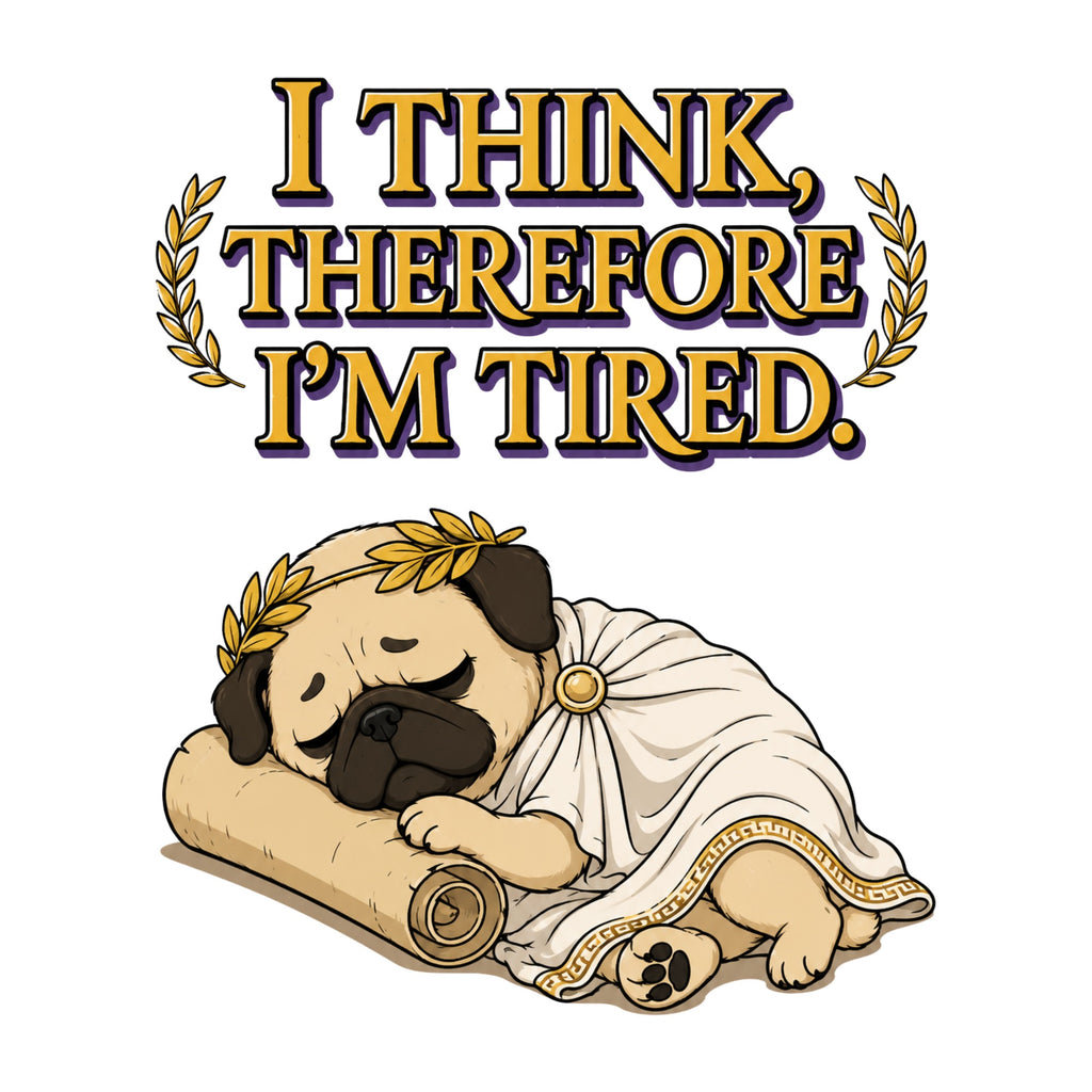 Thinking Tired Philosopher Pug