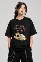 Thinking Tired Philosopher Pug Shirt - Funny Dog Meme Tee - Black
