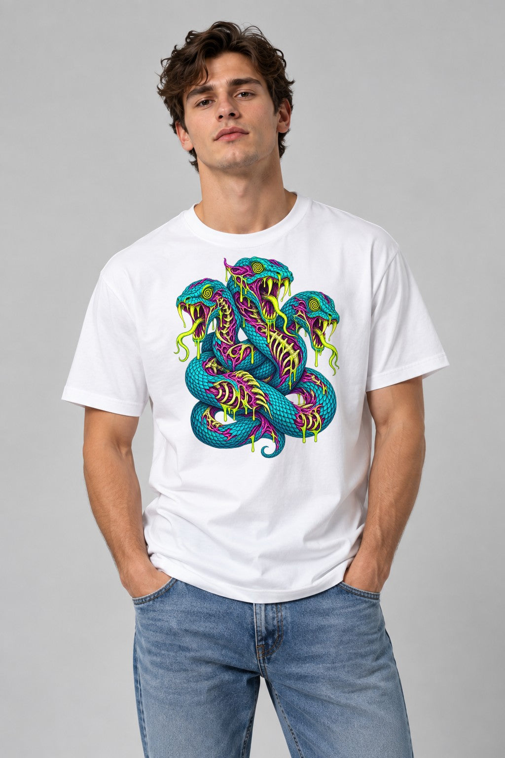 Three Headed Serpent - White