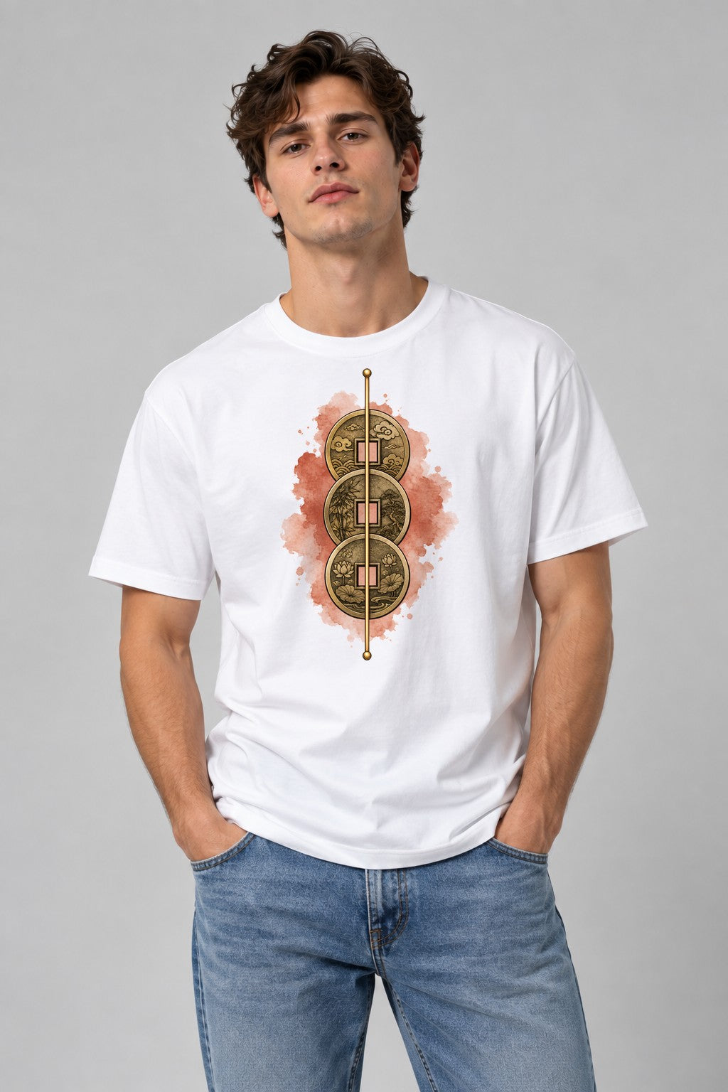 Three Treasures Coin - White