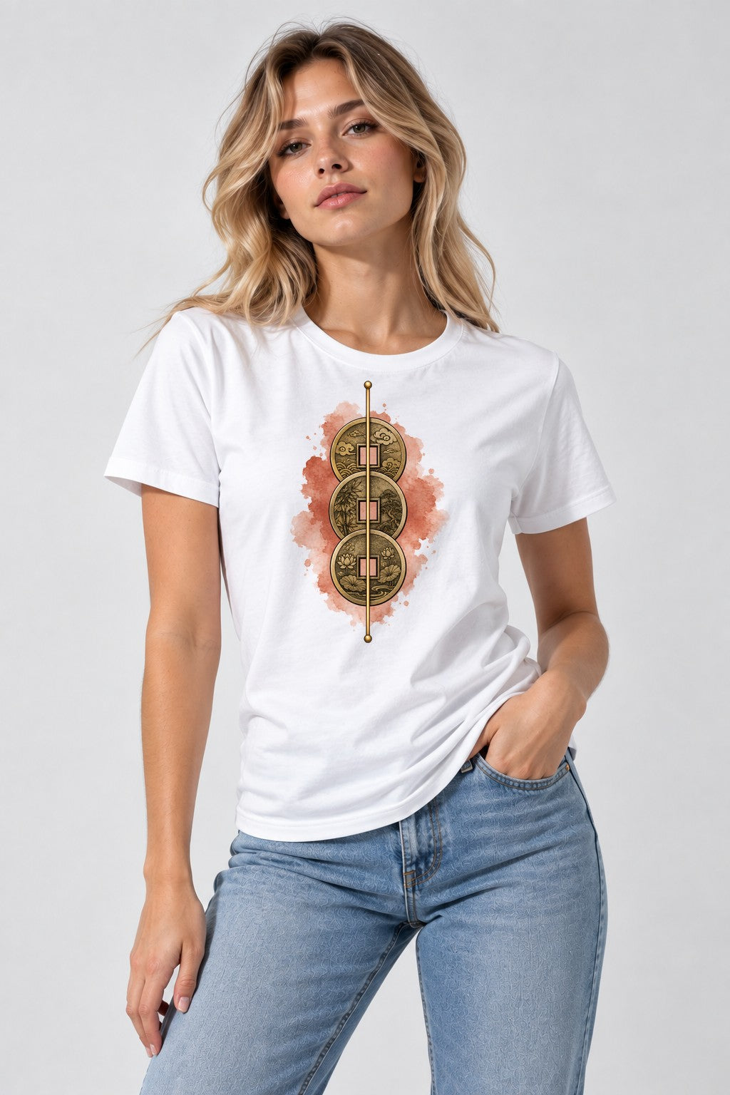 Three Treasures Coin - White