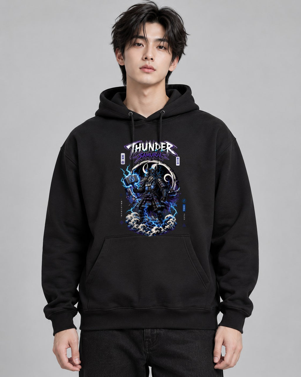Thunder Samurai Thor Raijin Japanese - Black