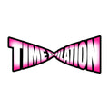 Time Dilation Retro Typography Tee - Bold Pink Gradient Design