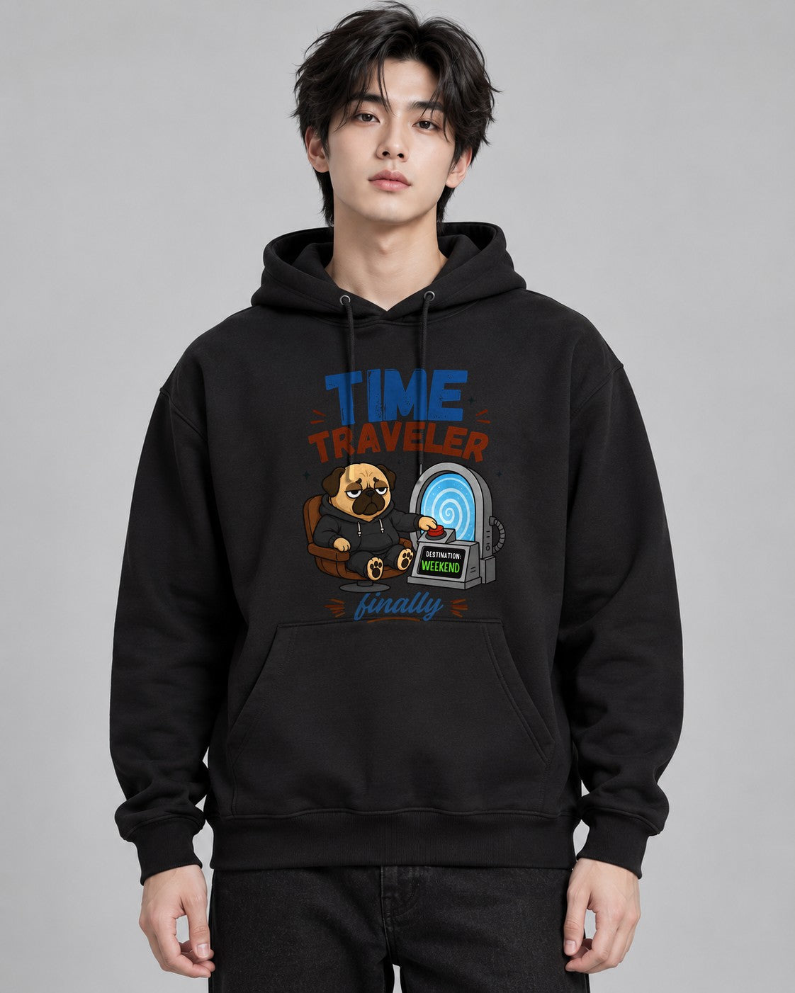 Time Traveler Destination Weekend Fu - Black