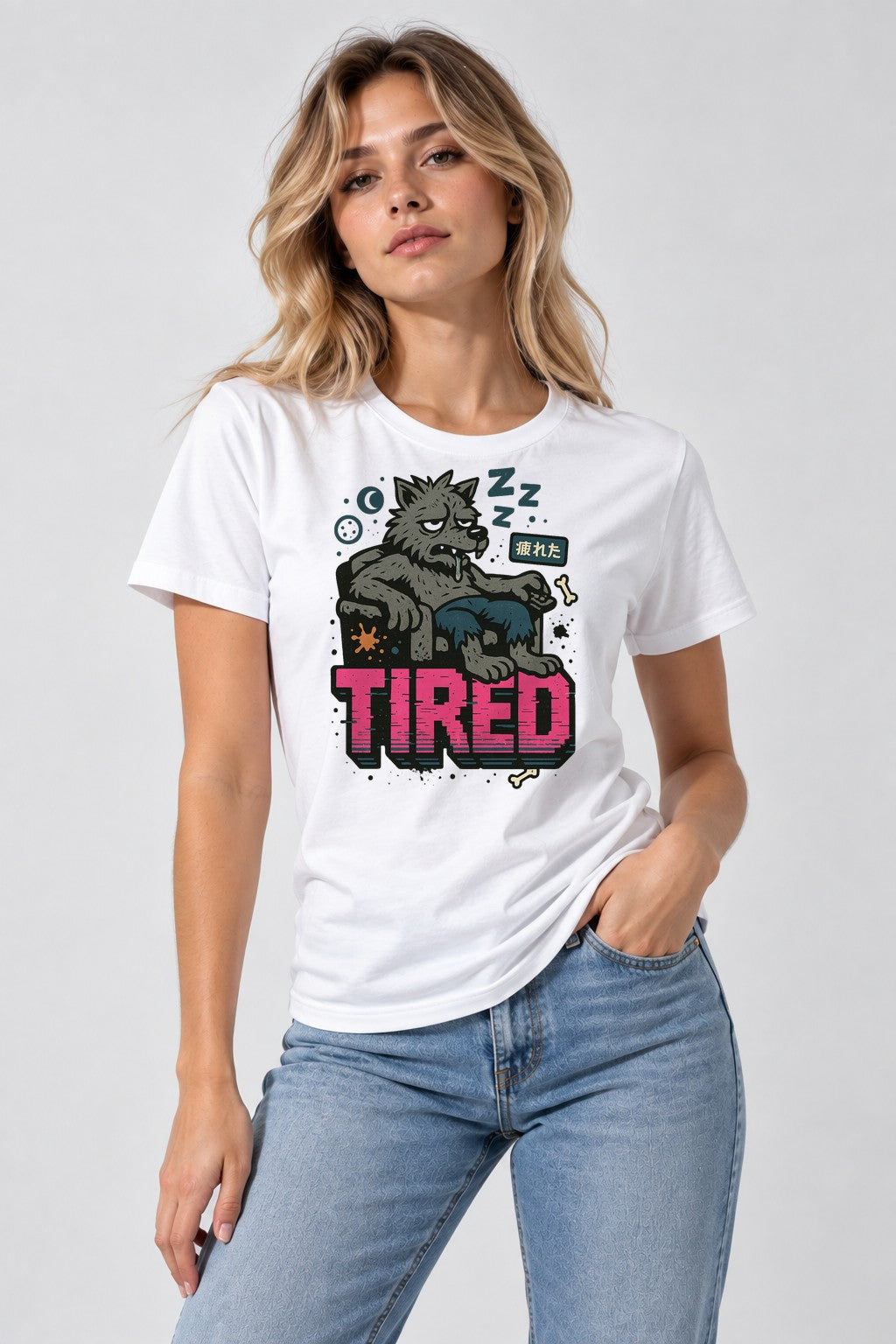 Tired Wolf - White