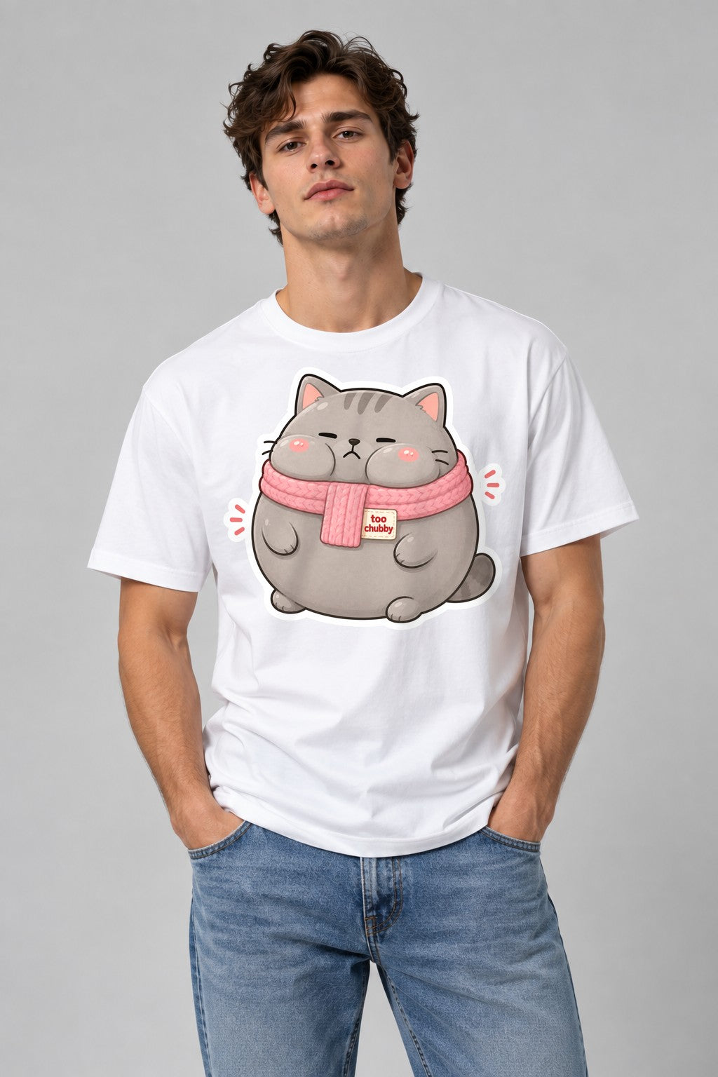 Too Chubby Cat - White