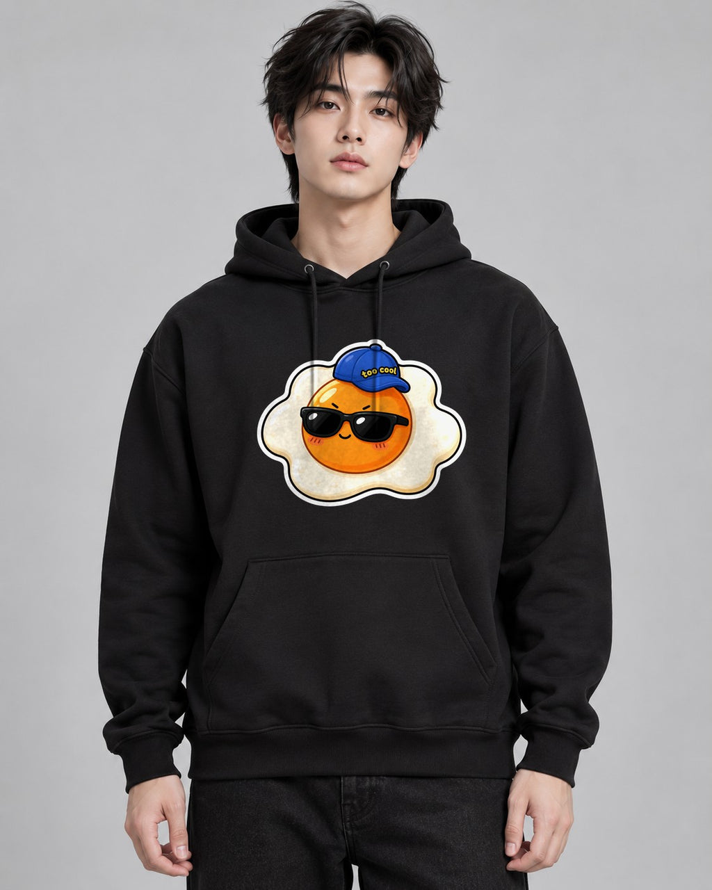 Too Cool Fried Egg Cute Funny Sungla - Black