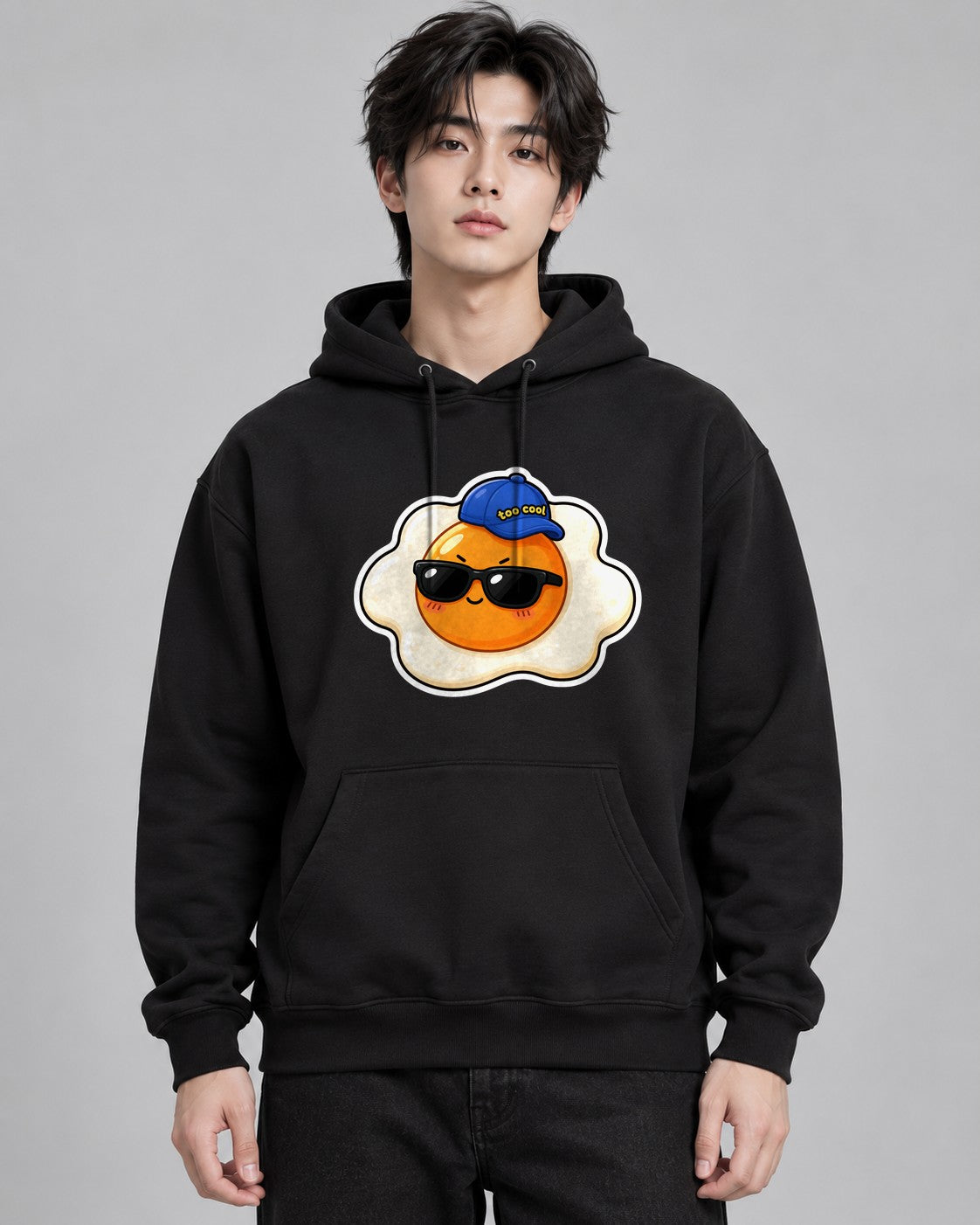 Too Cool Fried Egg Cute Funny Sungla - Black