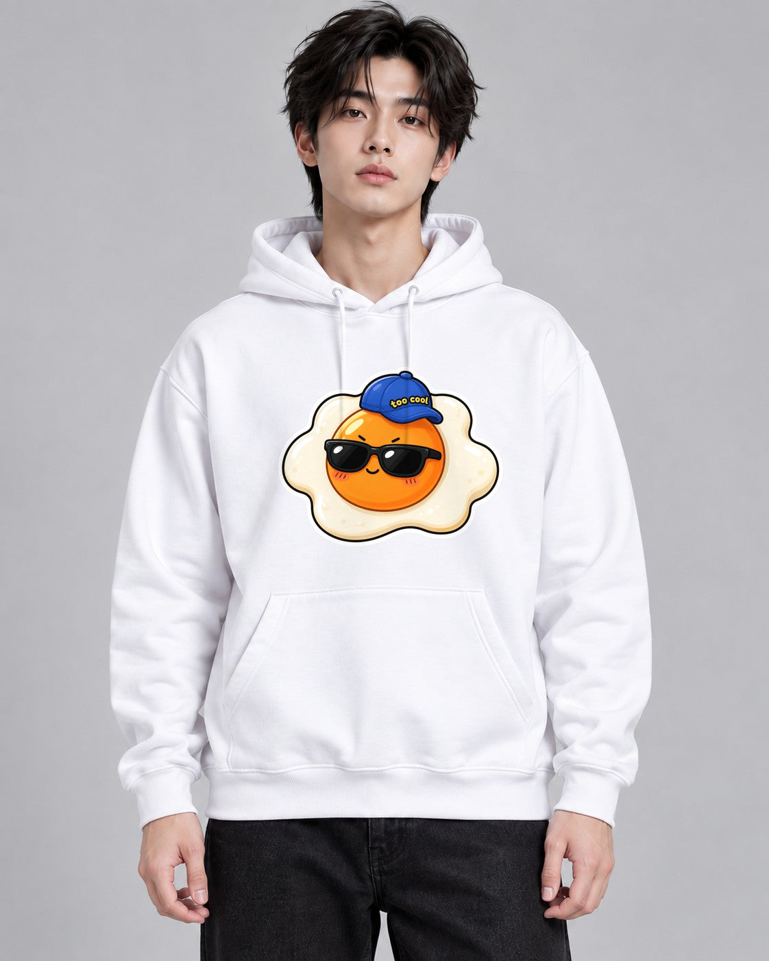 Too Cool Fried Egg Cute Funny Sungla - White
