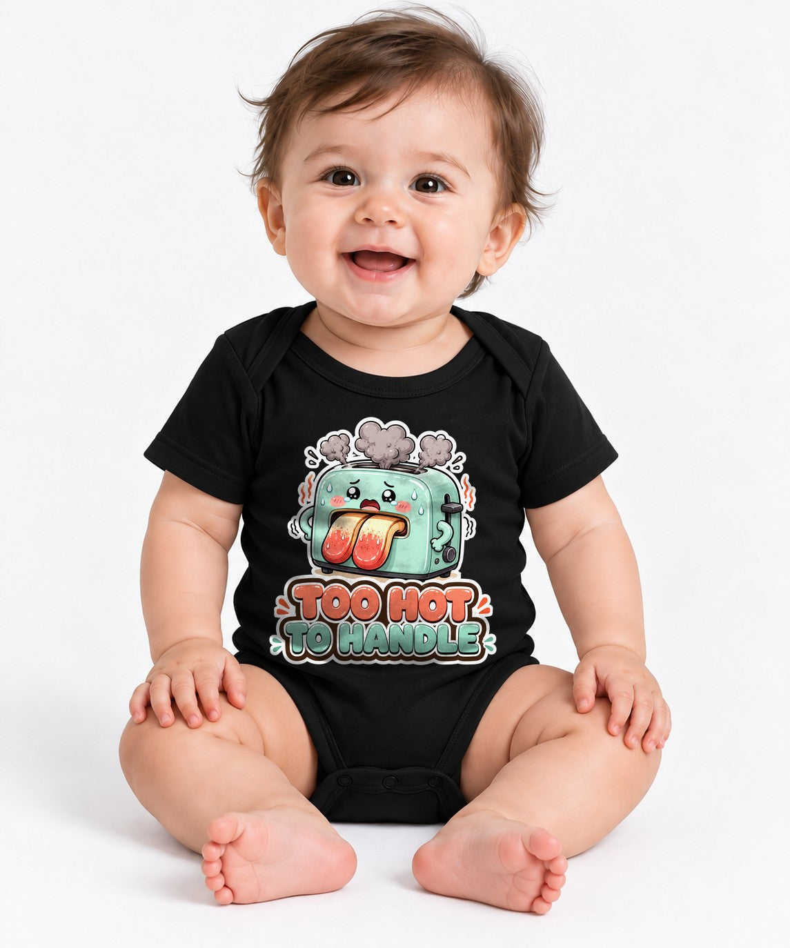 Too Hot To Handle - Cute Overheated Toaster Summer Heatwave Graphic T-Shirt - Black