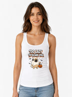 Too Lazy To Scare You Ghost Pug Shirt - Funny Halloween Tee - White