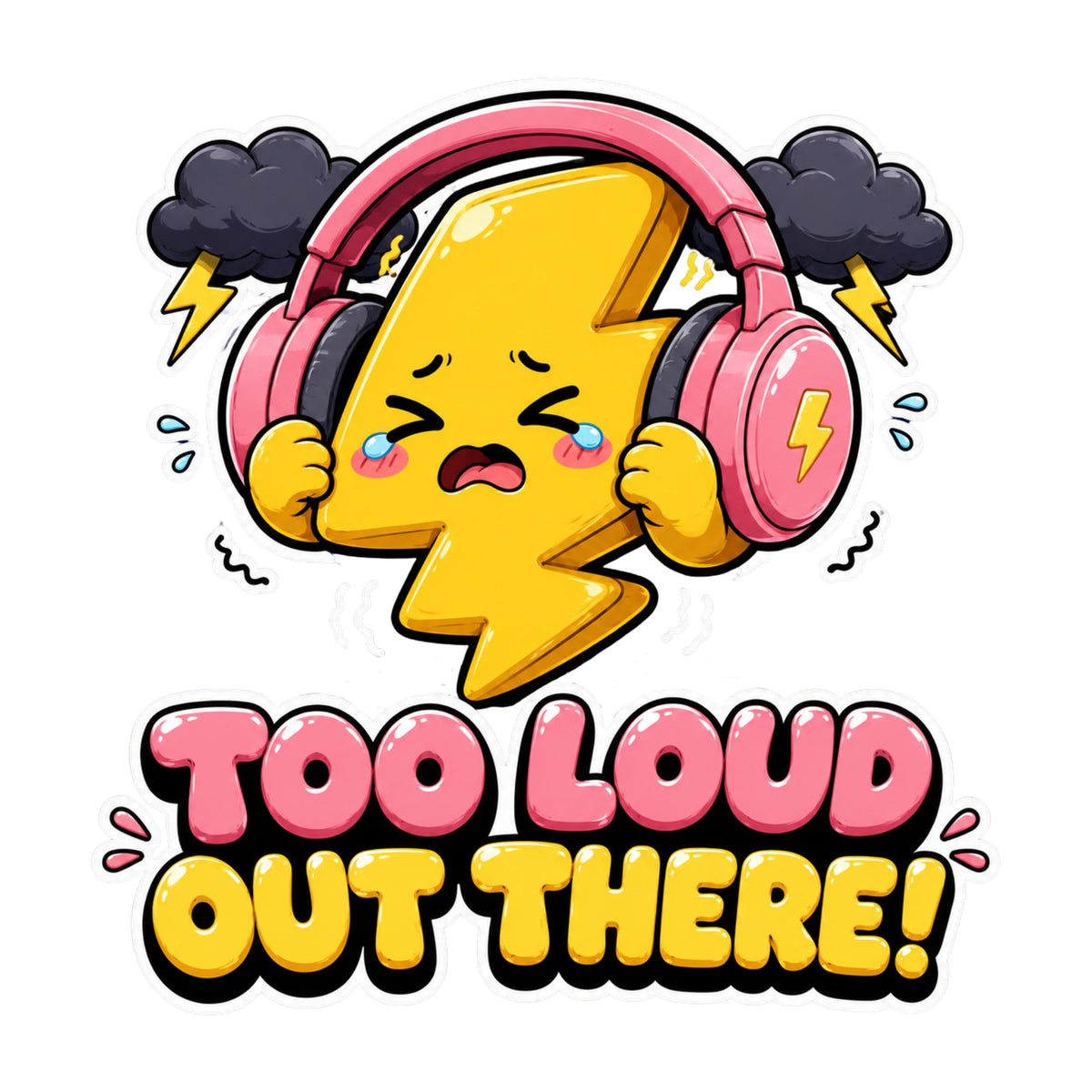 Too Loud Out There - Cute Introvert Sensory Overload Headphones Graphic T-Shirt
