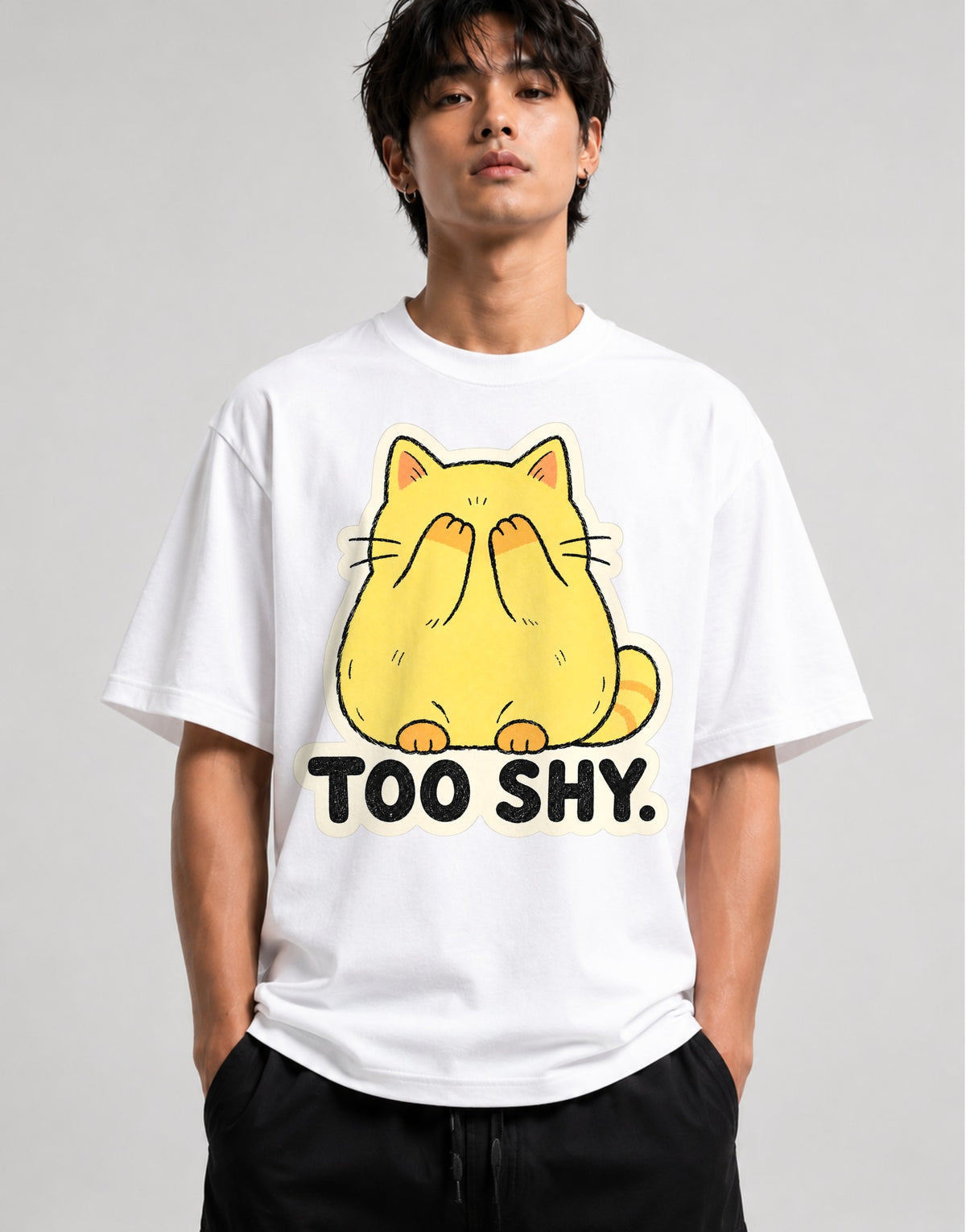 Too Shy Cat - White