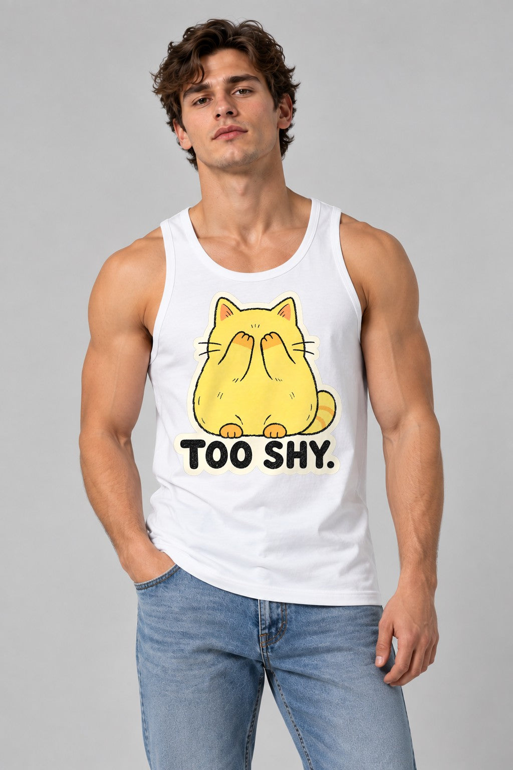 Too Shy Cat - White