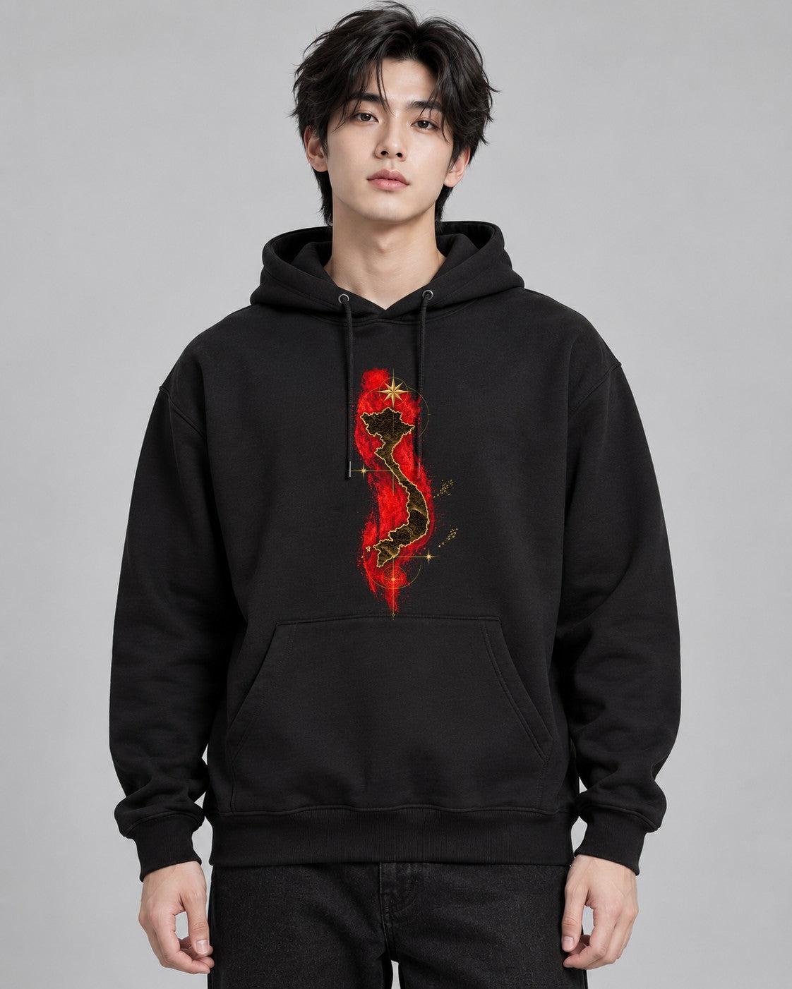 Topographic Vietnam Map - Black