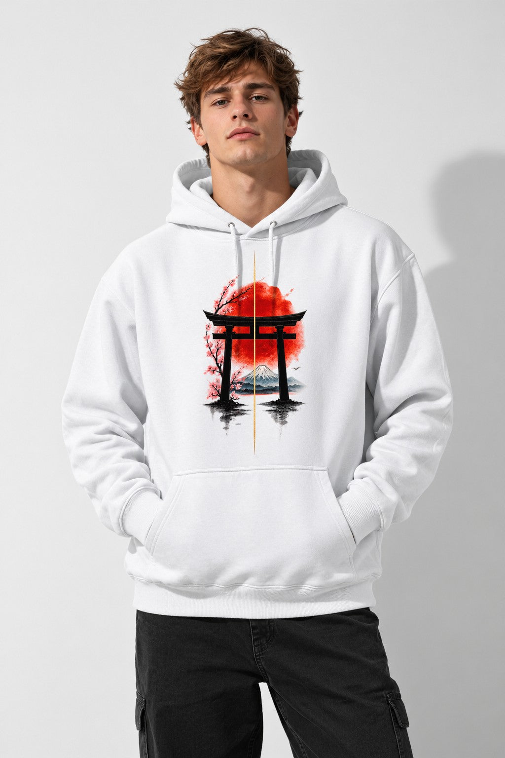 Torii Gate Sunset - White