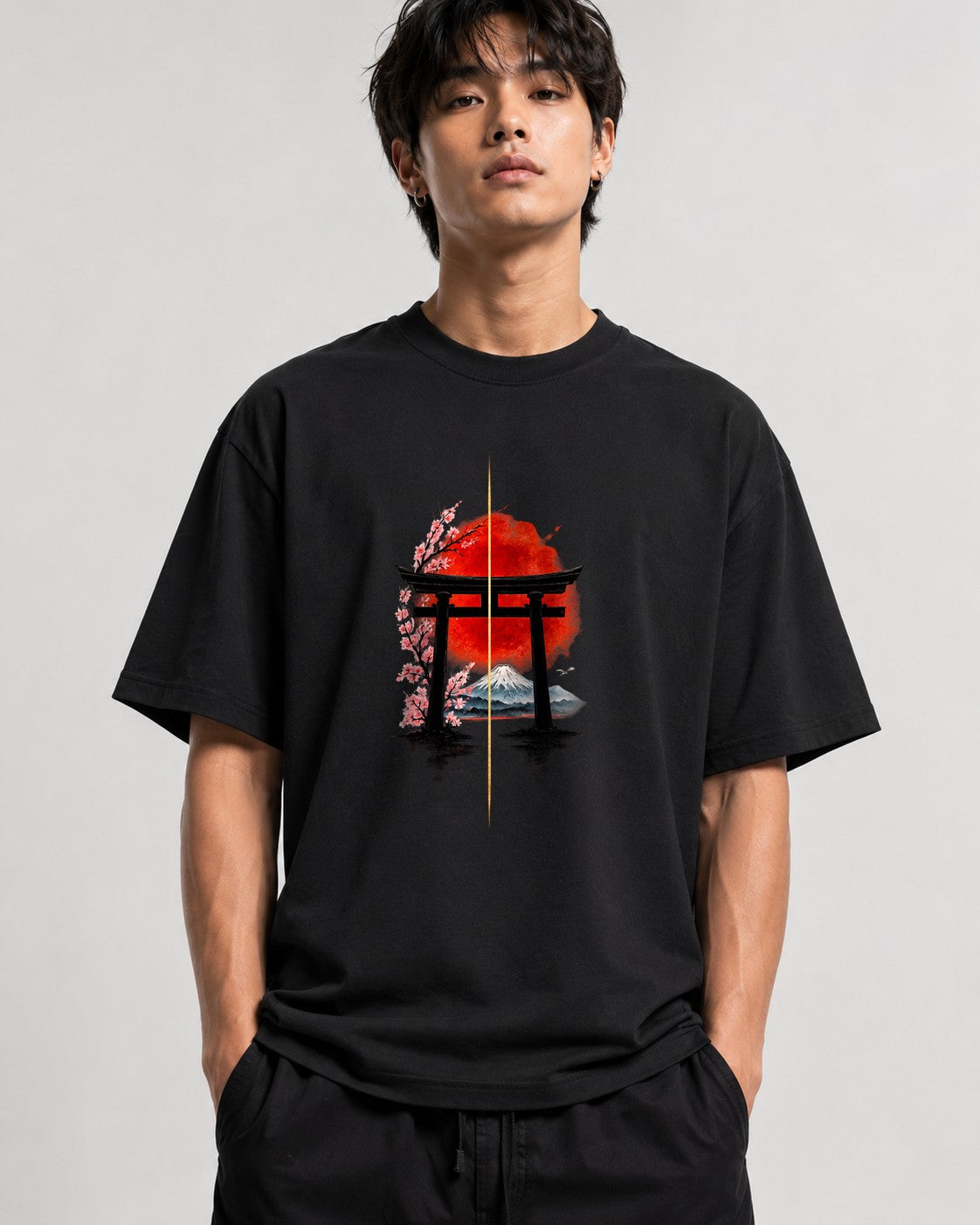 Torii Gate Sunset - Black