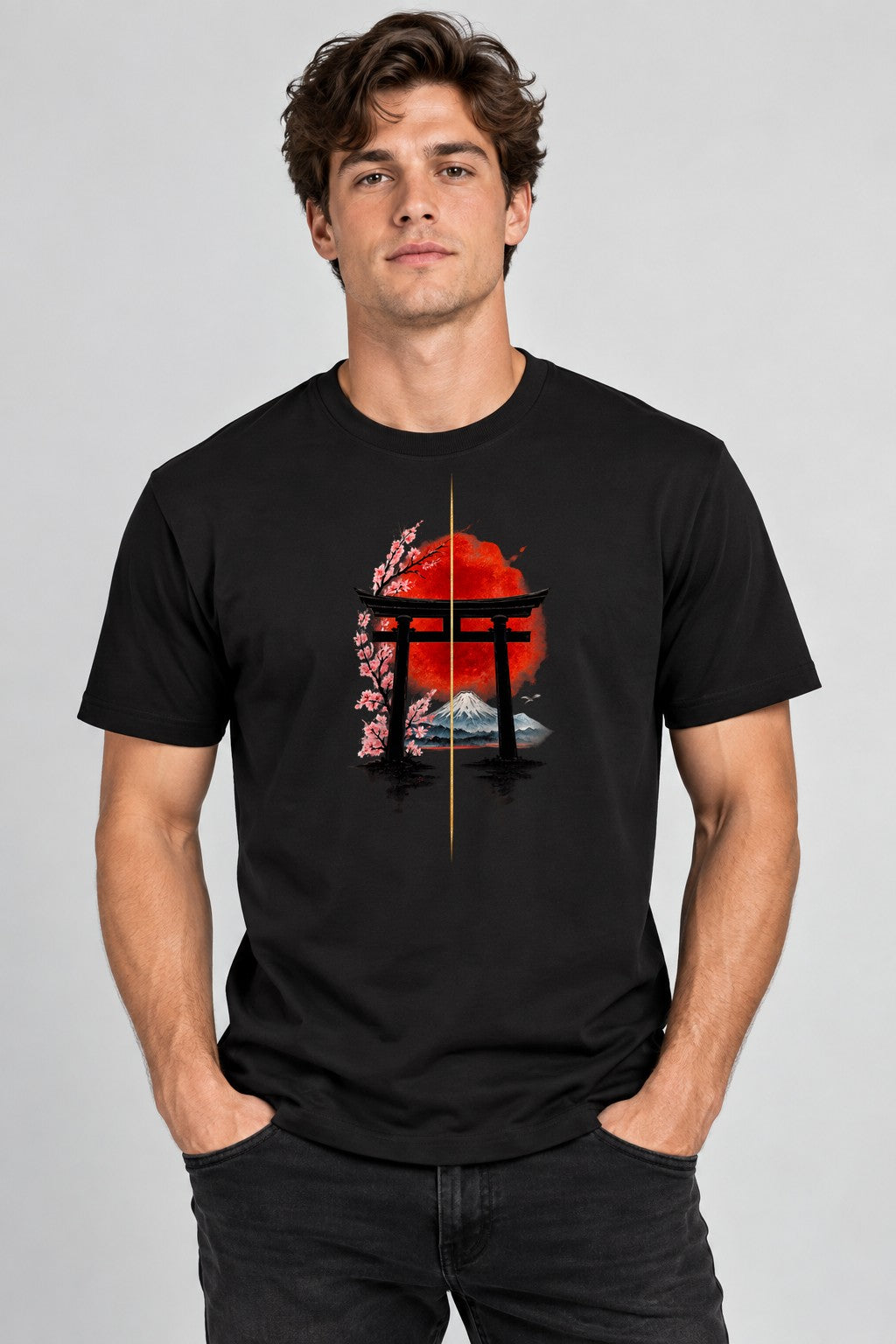 Torii Gate Sunset - Black