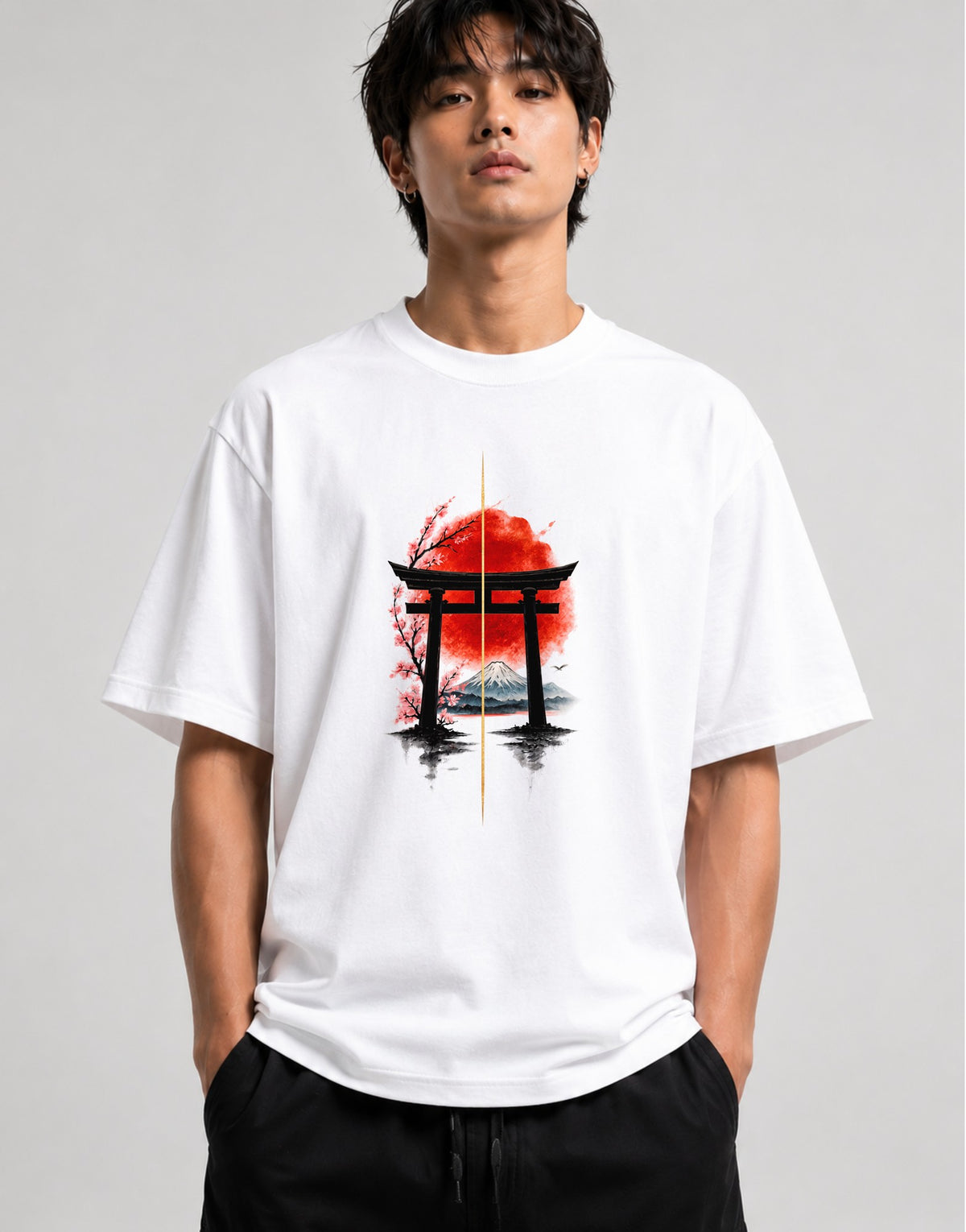 Torii Gate Sunset - White