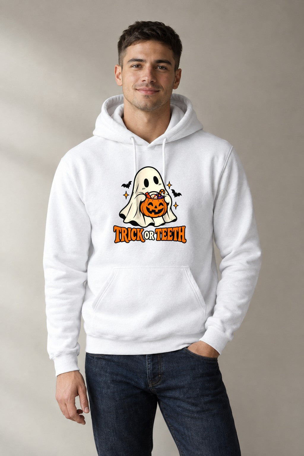 Trick Or Teeth Ghost - White