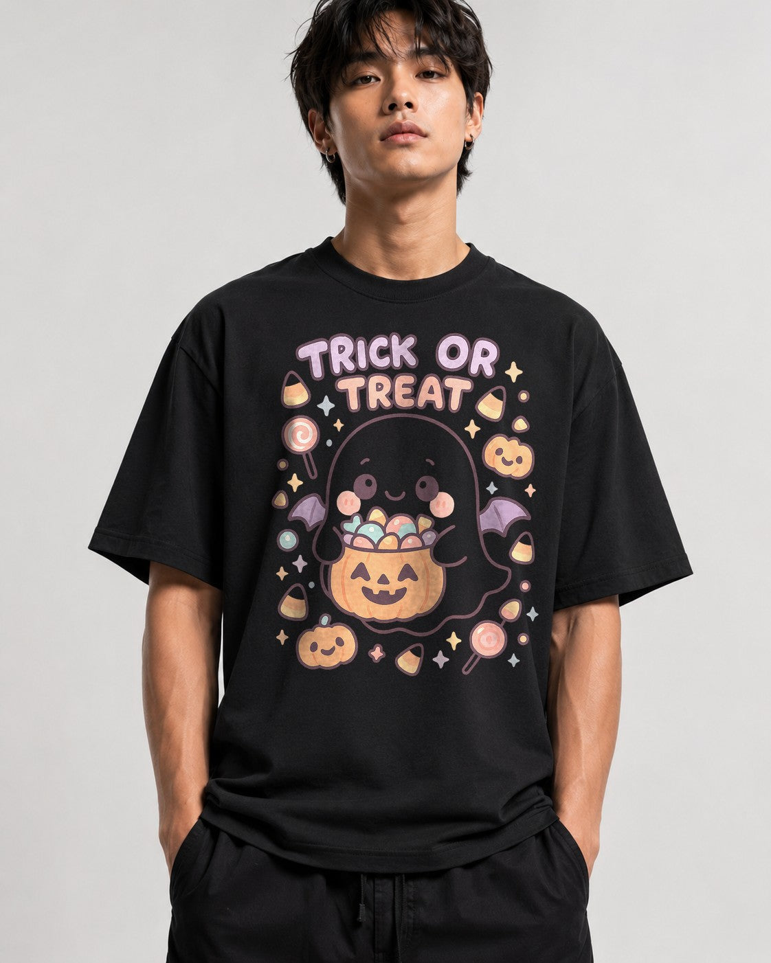 Trick Or Treat Ghost - Black