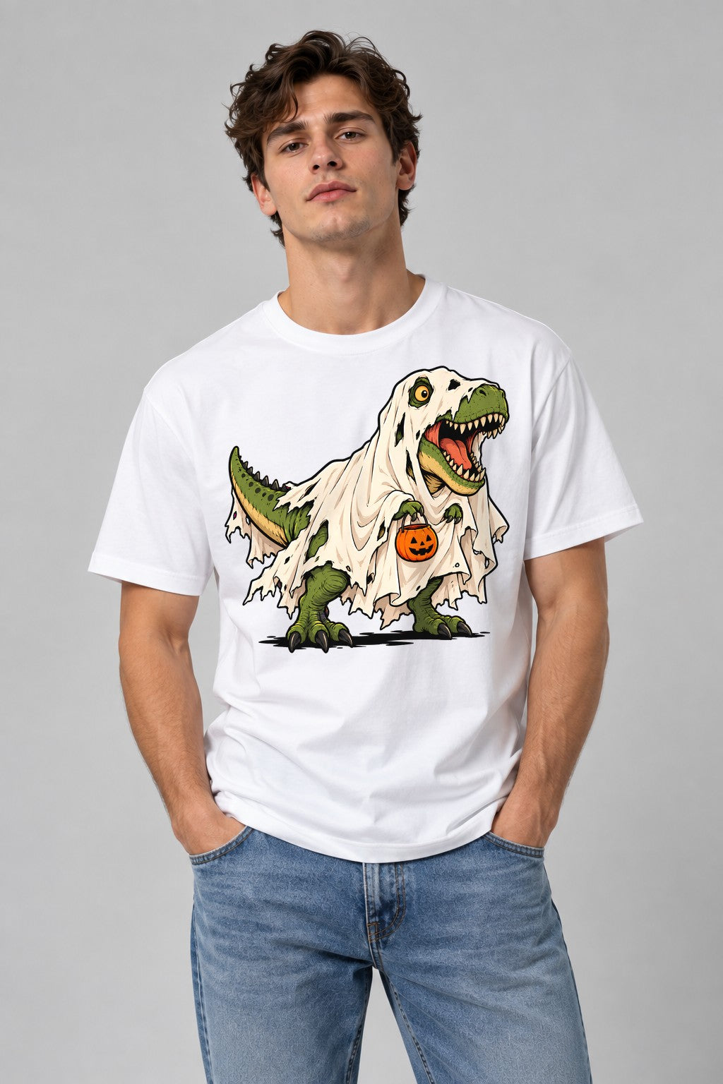 Trick or Treat Rex - White
