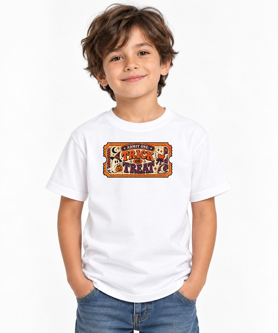 Trick Or Treat Ticket - White