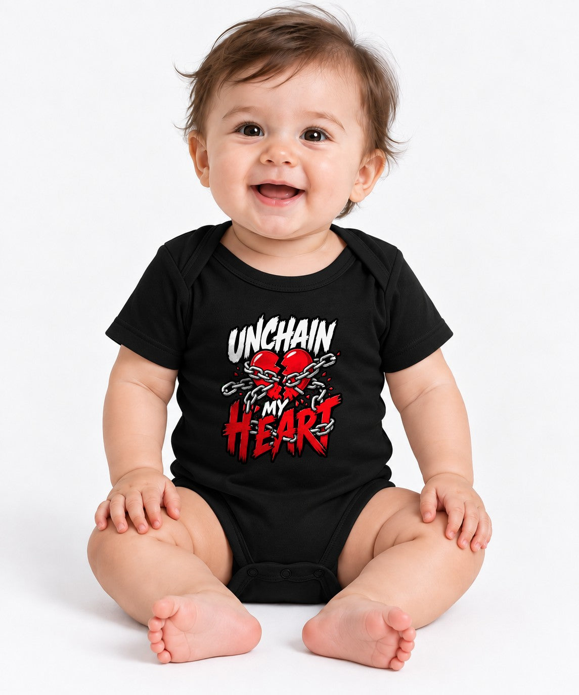 Unchain My Heart Graphic Tee - Bold Street Art Style Design - Black