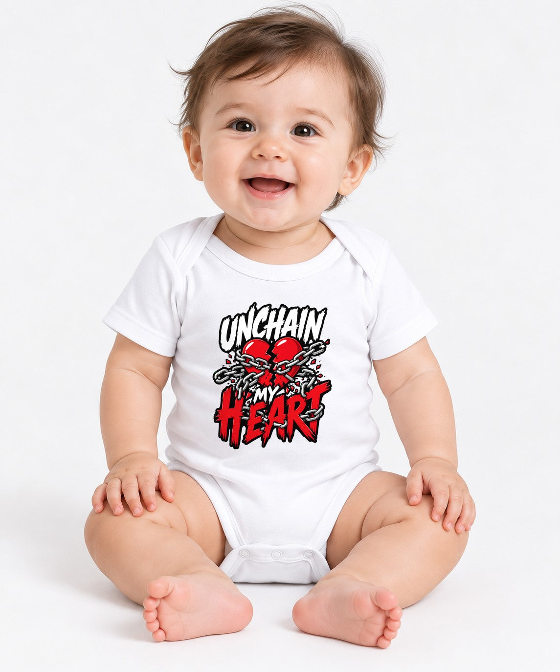 Unchain My Heart Graphic Tee - Bold Street Art Style Design - White