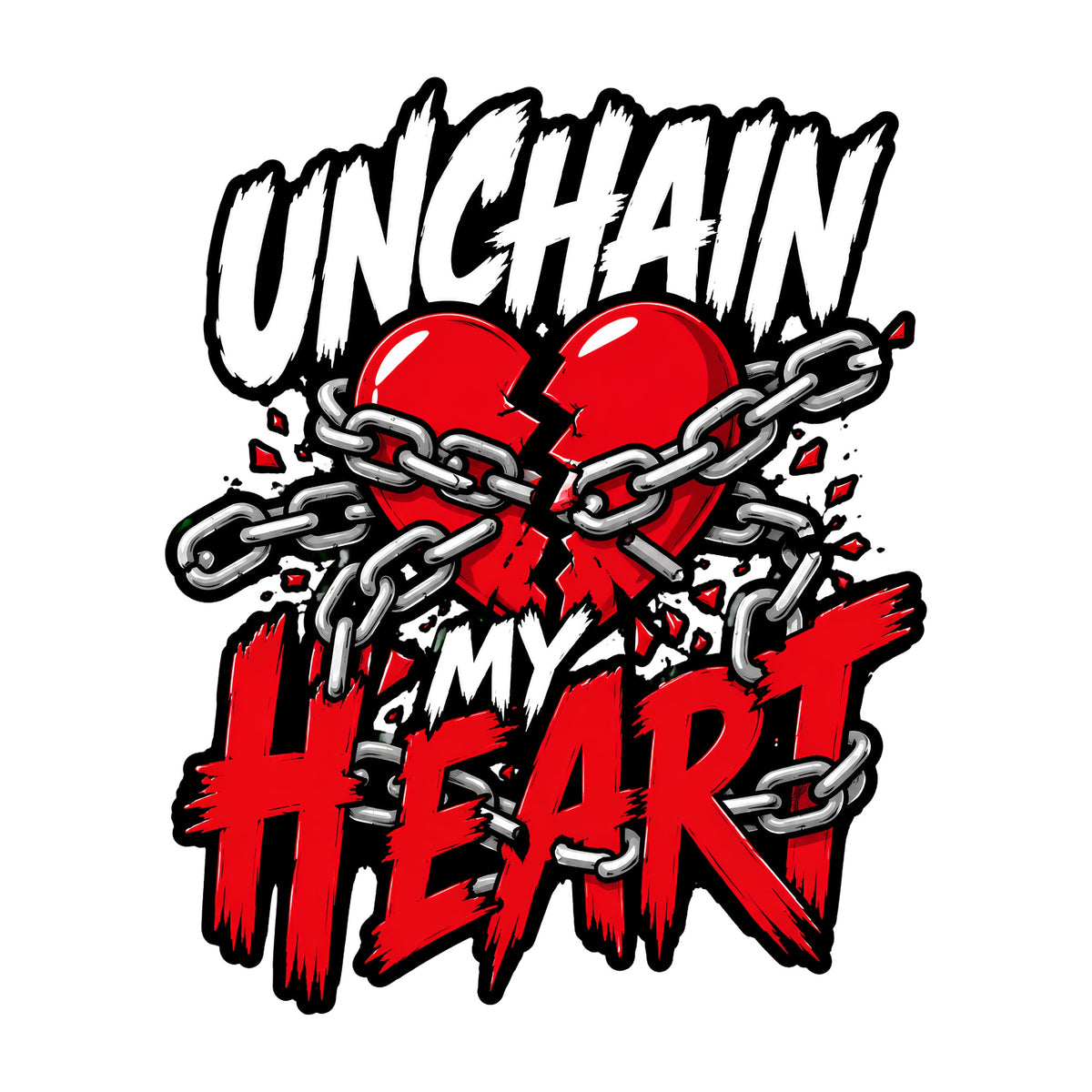 Unchain My Heart Graphic Tee - Bold Street Art Style Design