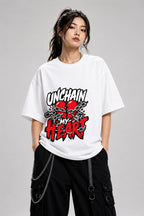 Unchain My Heart Graphic Tee - Bold Street Art Style Design - White
