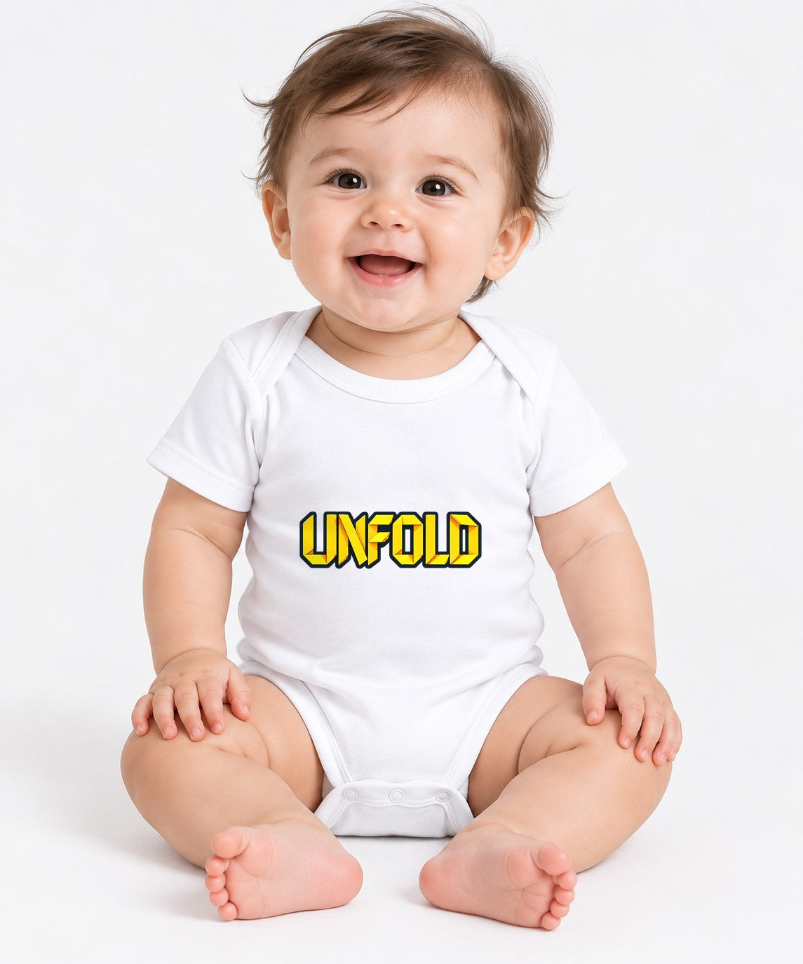 Unfold 3D Block Letters Graphic Tee - Bold Typography Design - White