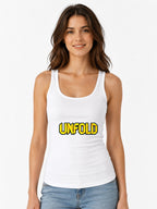 Unfold 3D Block Letters Graphic Tee - Bold Typography Design - White