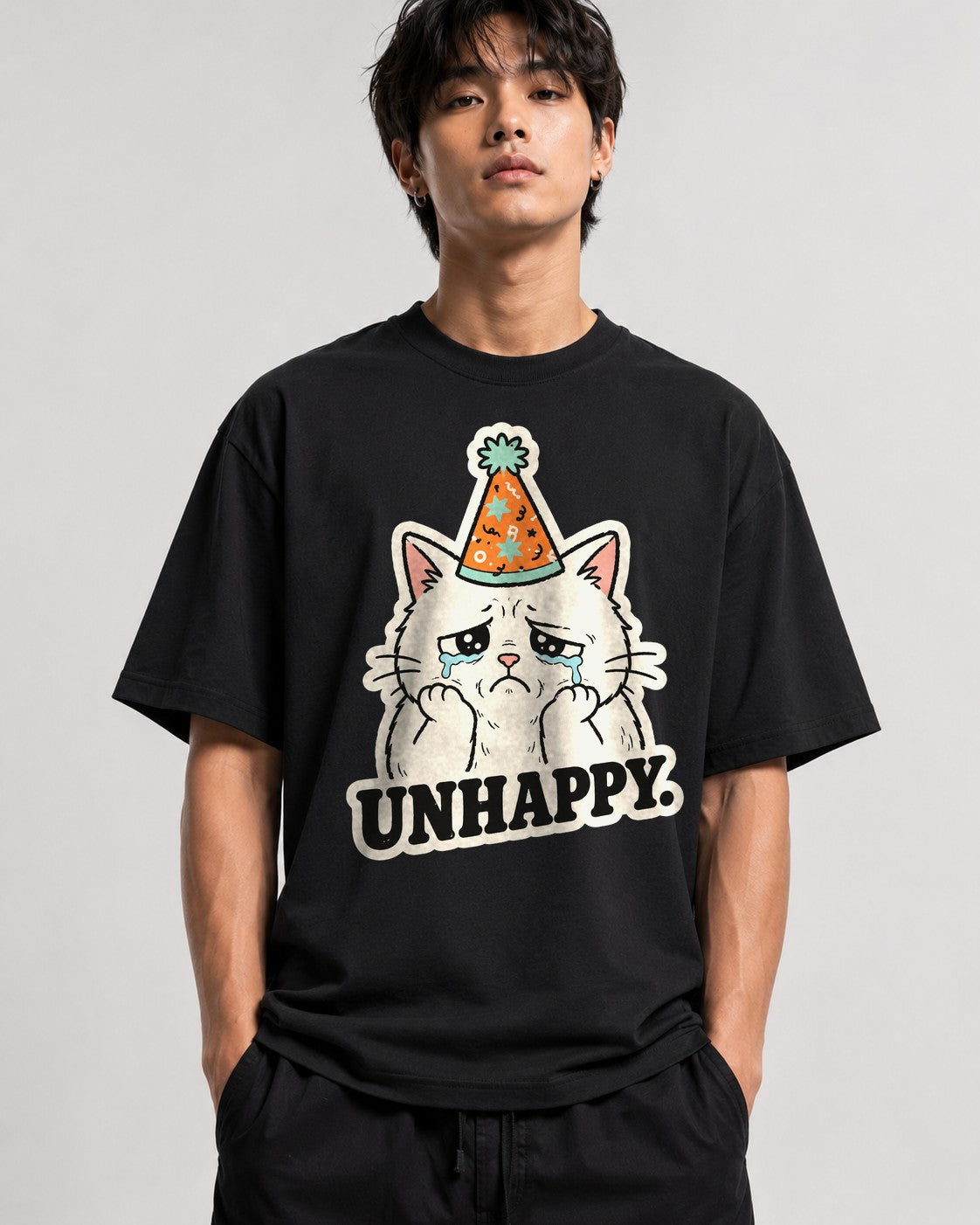 Unhappy Birthday Cat - Black